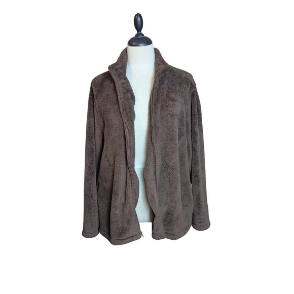 Vintage Shenanigans XL Women's Brown Teddy Bear Zip Up Jacket with Pockets - Picture 1 of 7